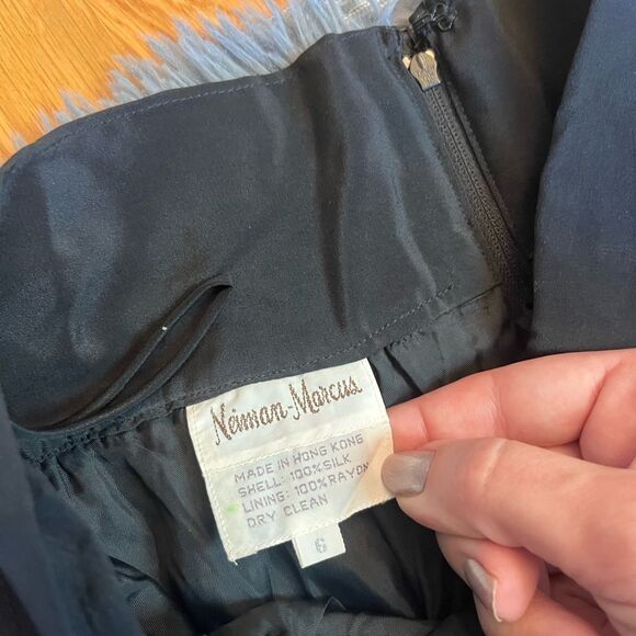 Vintage Neiman Marcus Black High Rise Silk Pants Size 6 - Picture 4 of 7